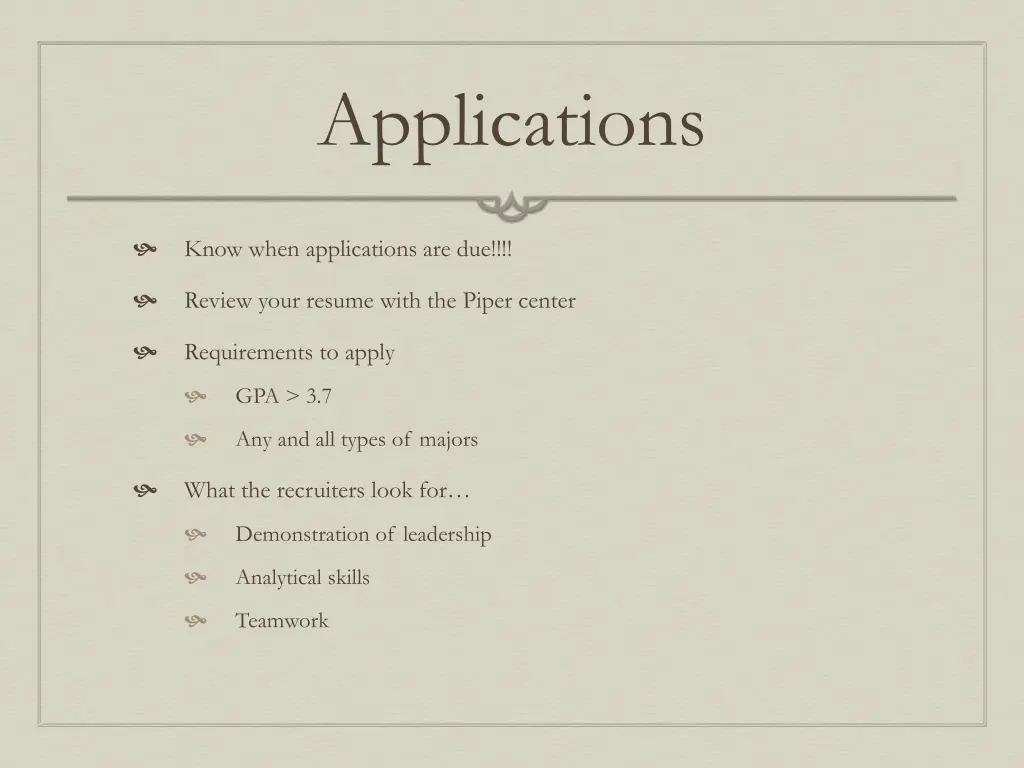 applications