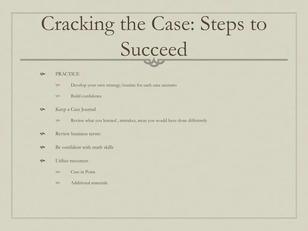 cracking the case steps to succeed