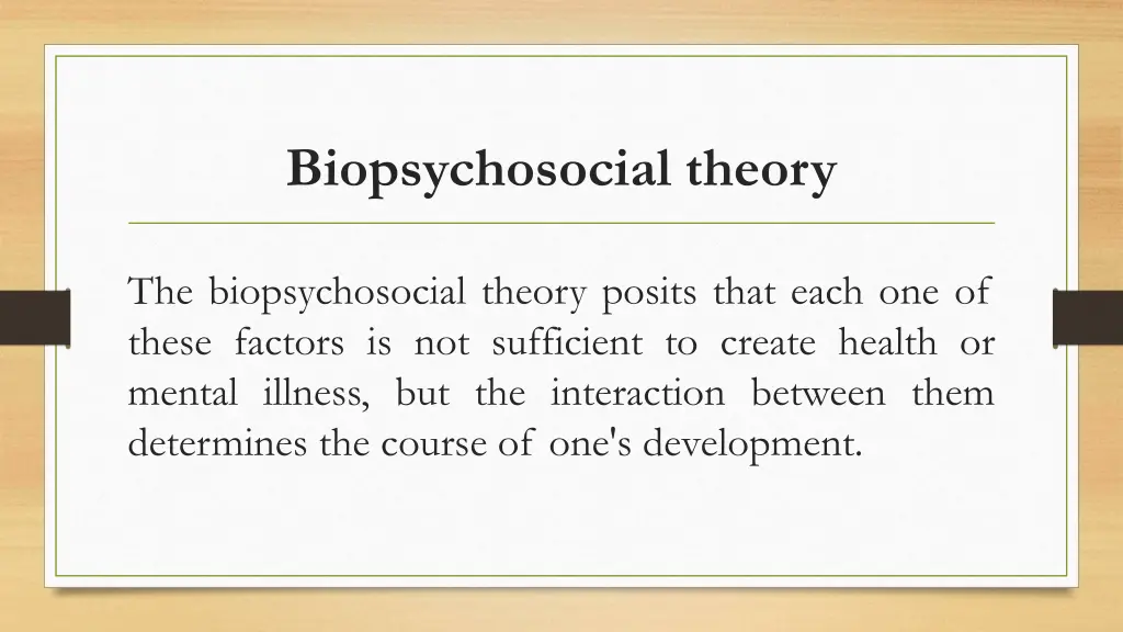 biopsychosocial theory