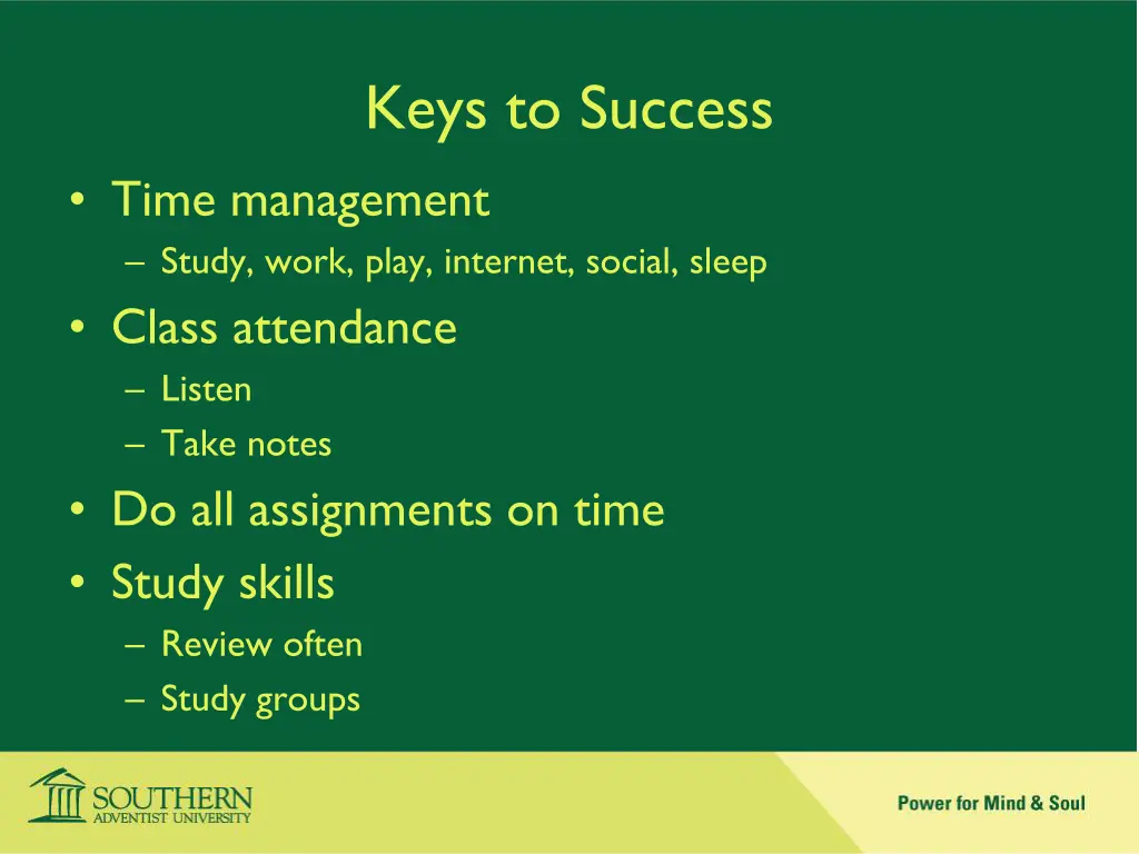 keys to success