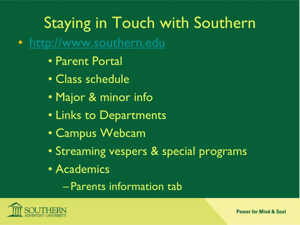 staying in touch with southern http www southern