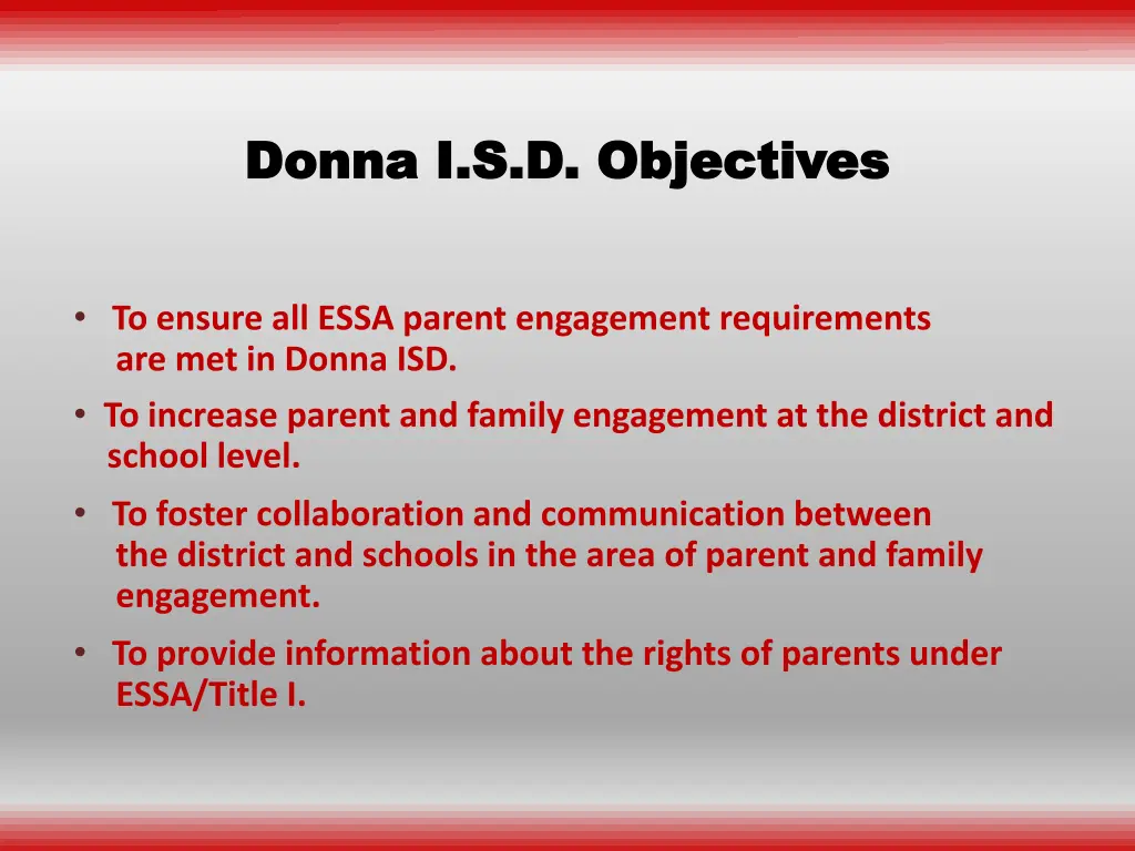 donna i s d objectives donna i s d objectives