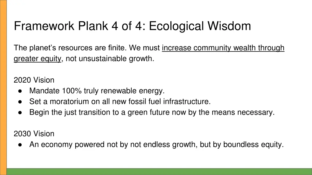 framework plank 4 of 4 ecological wisdom