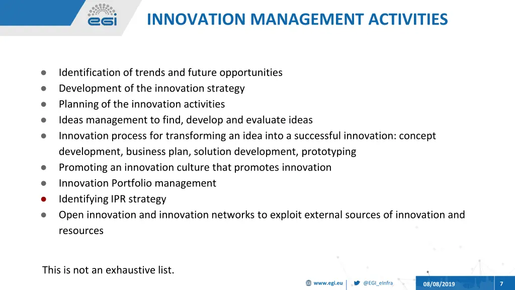 innovation management activities