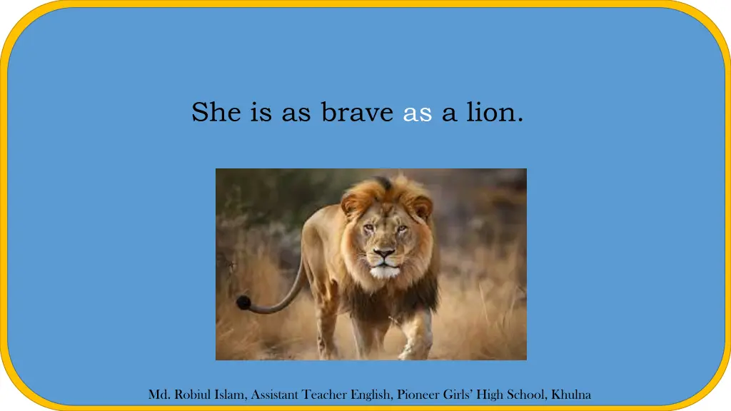 she is as brave as a lion