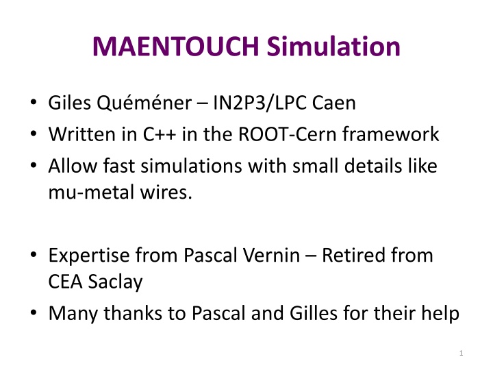 maentouch simulation