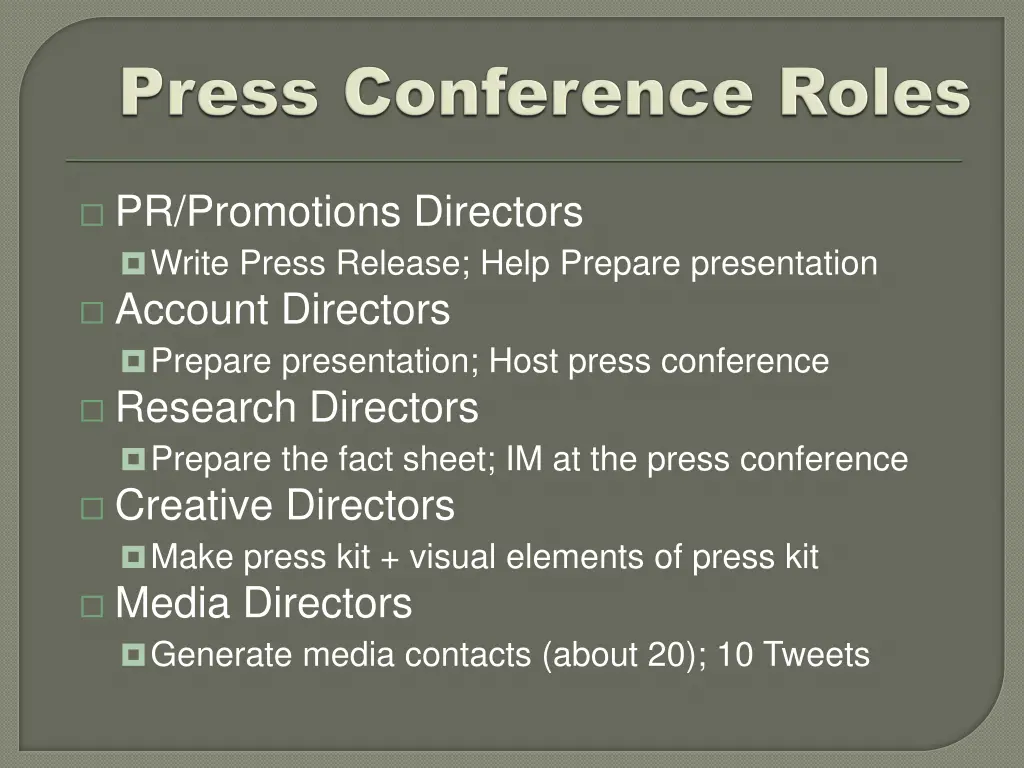 pr promotions directors write press release help