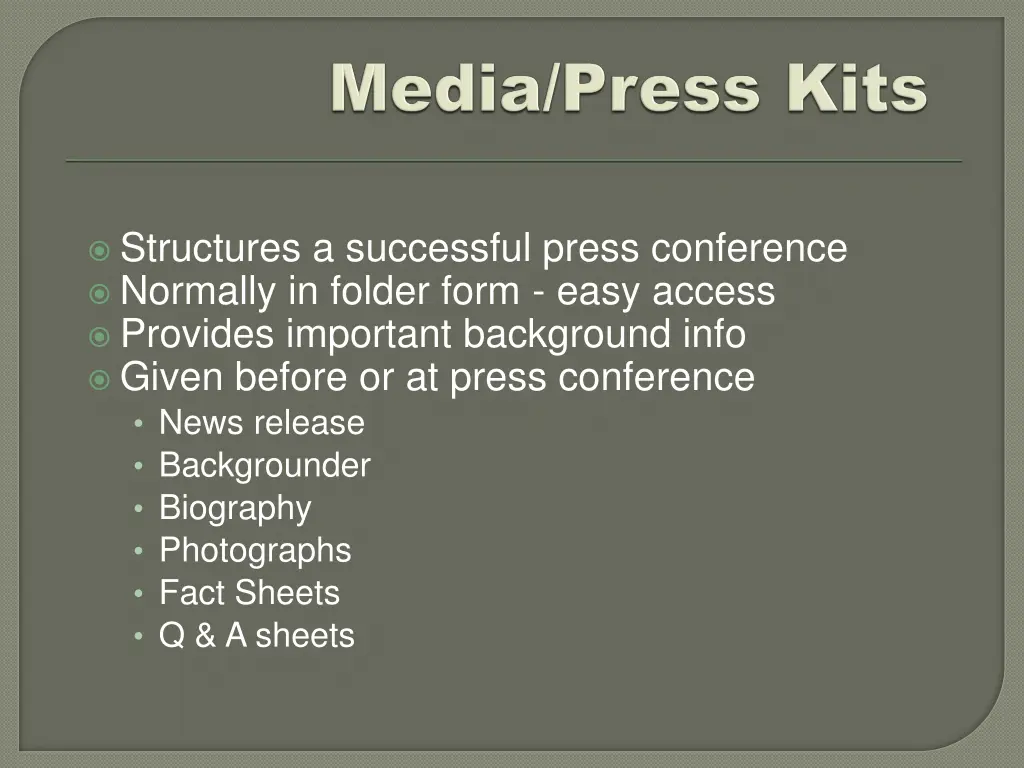 structures a successful press conference normally