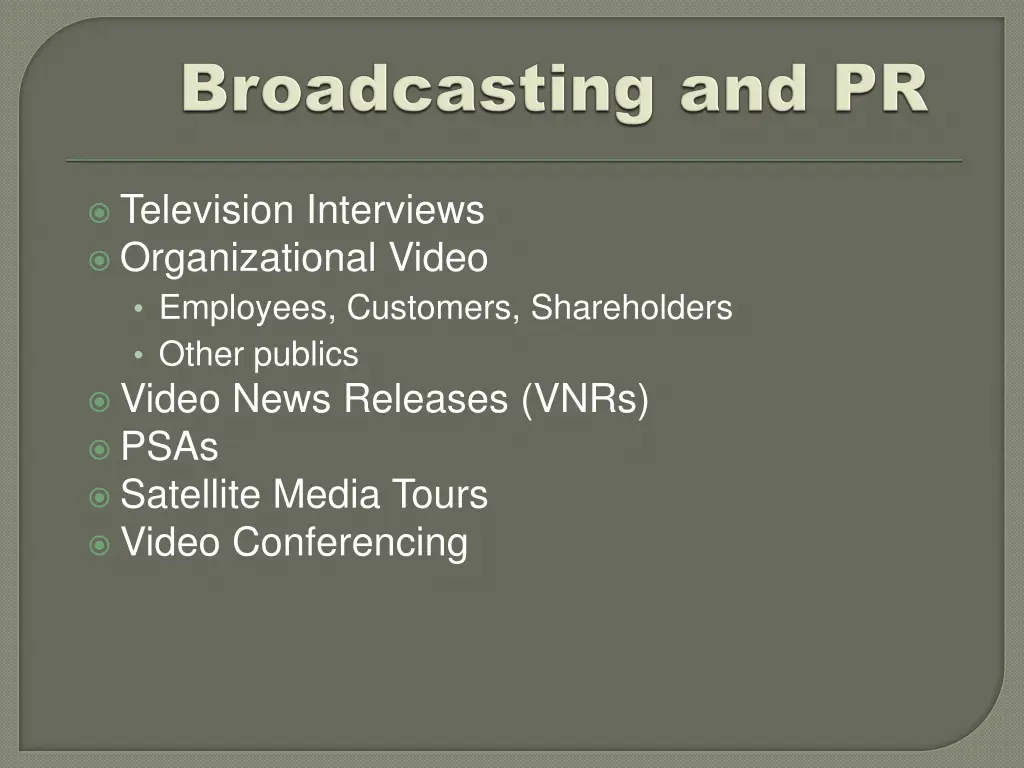 television interviews organizational video