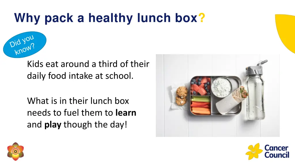 why pack a healthy lunch box