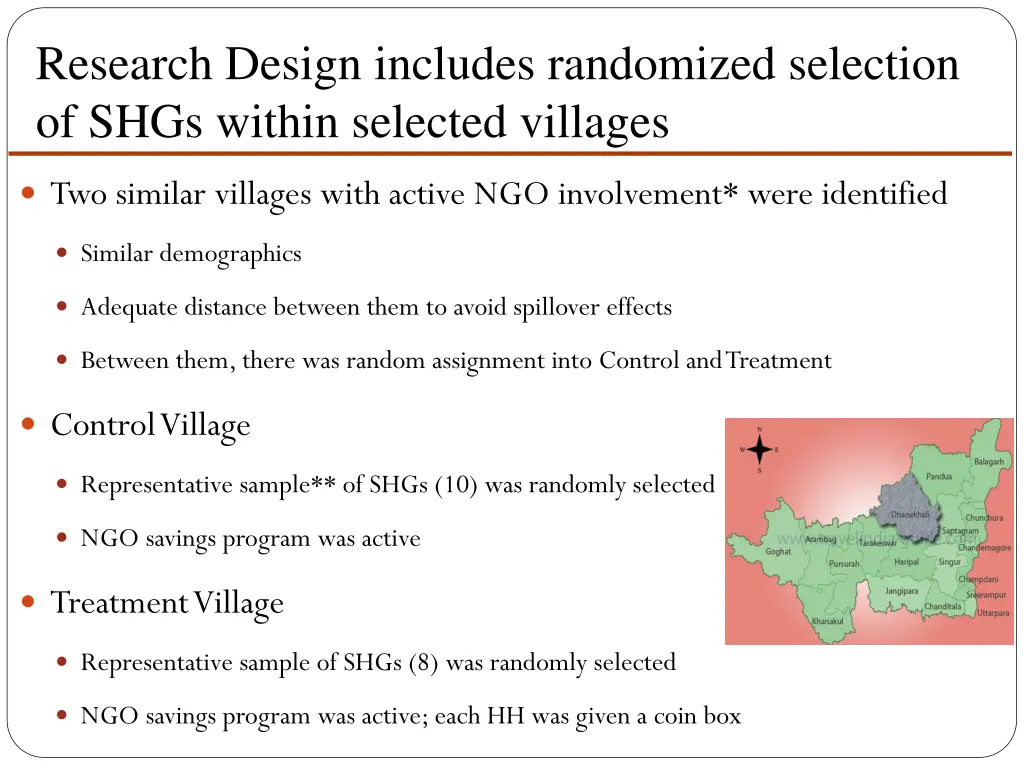 research design includes randomized selection