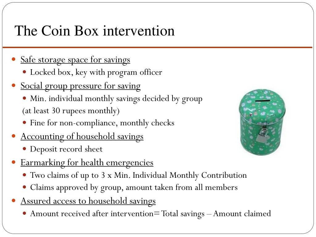 the coin box intervention