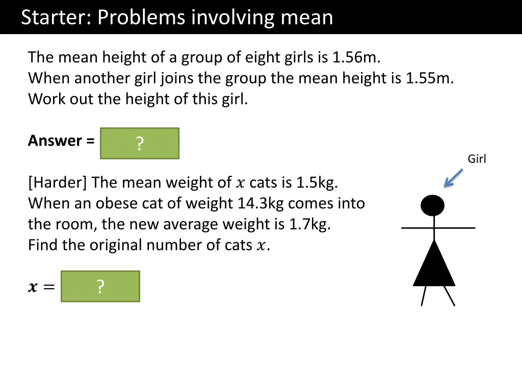 starter problems involving mean