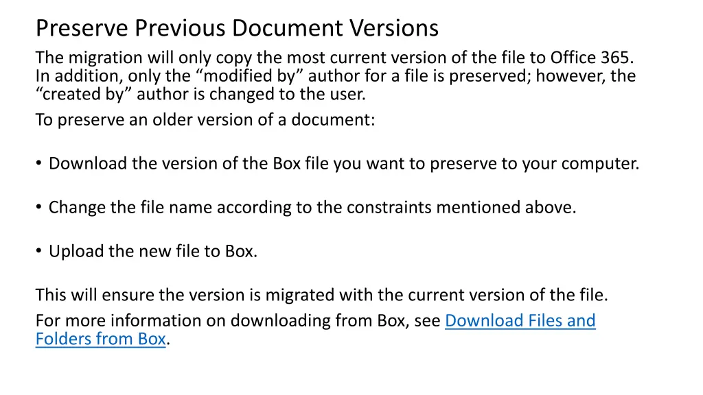 preserve previous document versions the migration