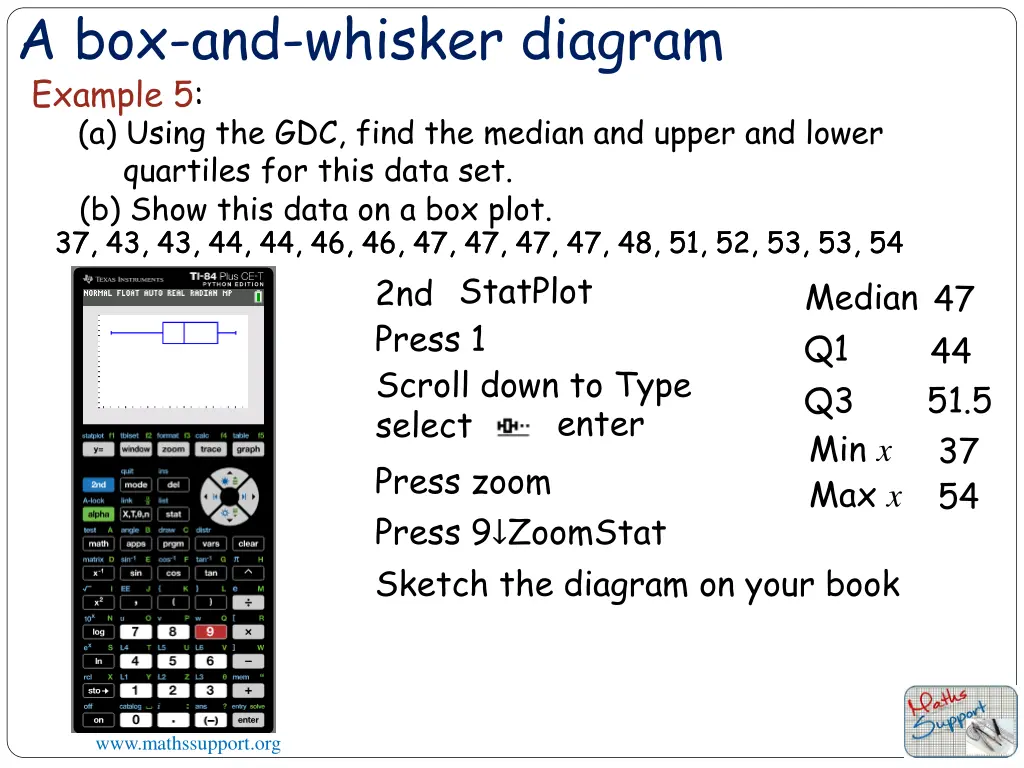 a box and whisker diagram example 5 7