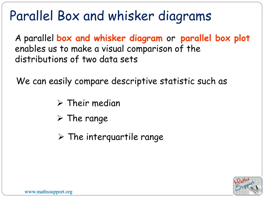 parallel box and whisker diagrams