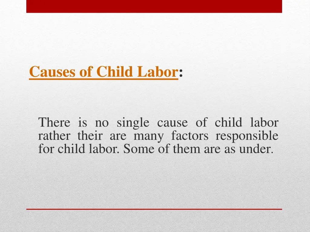 causes of child labor