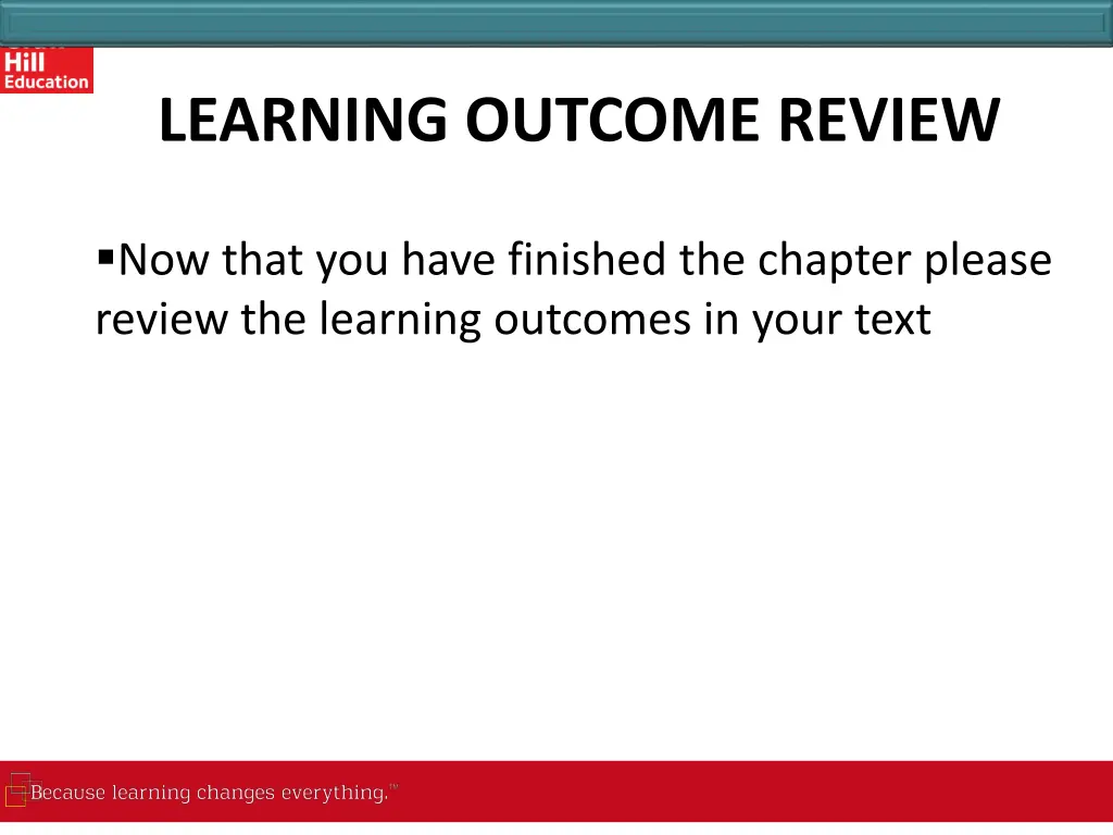 learning outcome review