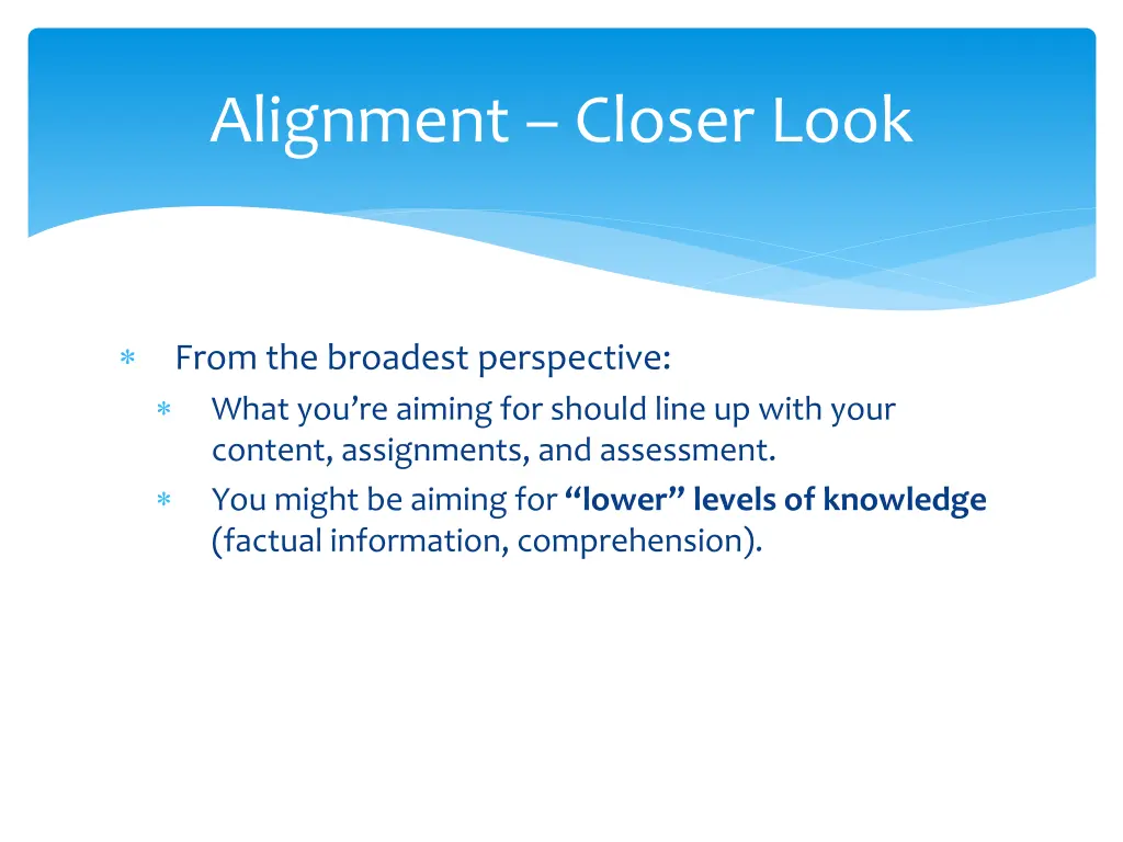 alignment closer look