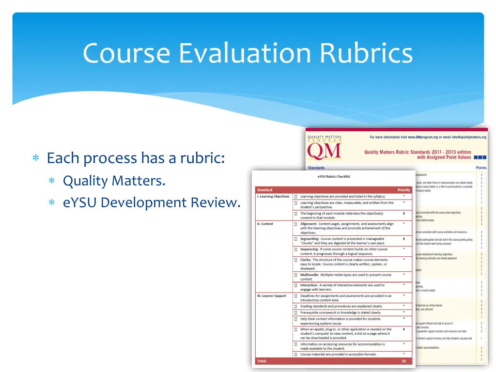 course evaluation rubrics 1