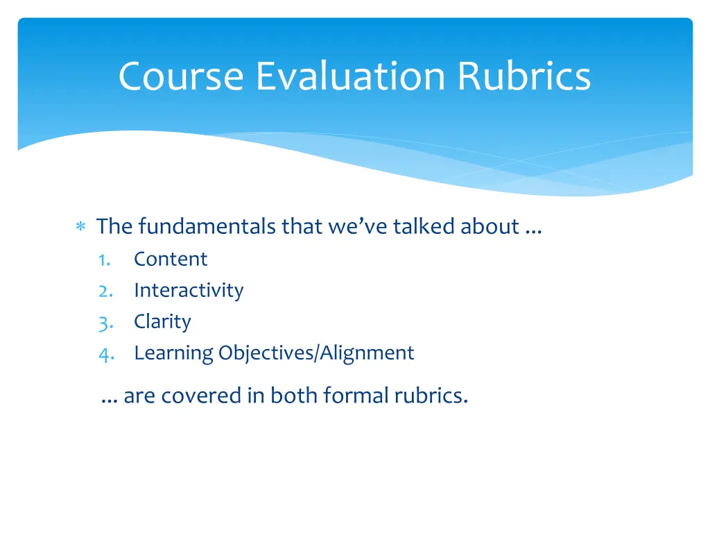 course evaluation rubrics 3