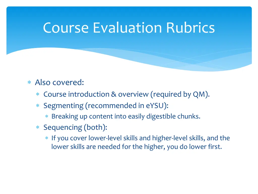 course evaluation rubrics 4