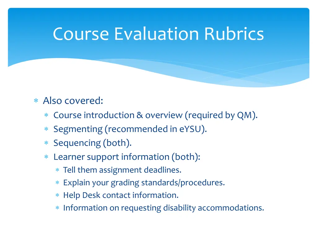 course evaluation rubrics 5