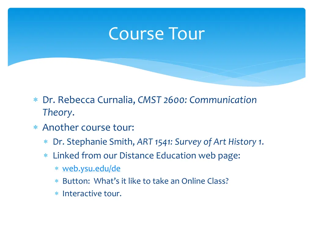 course tour