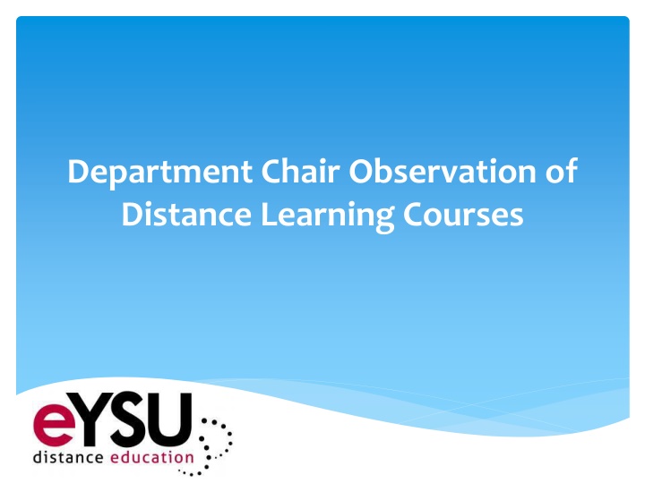 department chair observation of distance learning