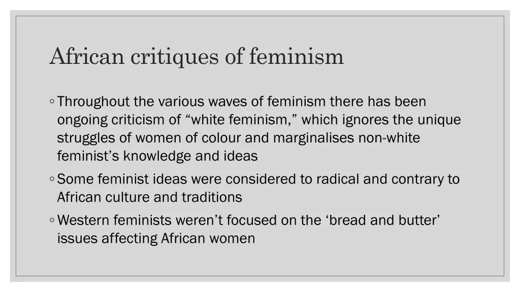 african critiques of feminism