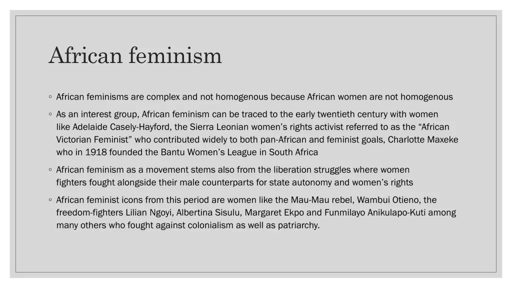 african feminism