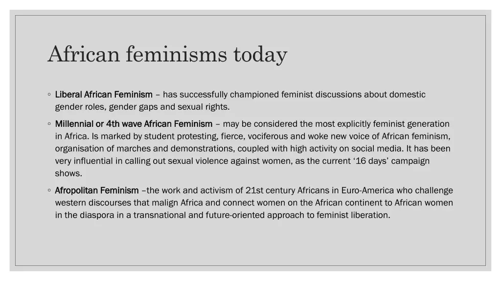 african feminisms today