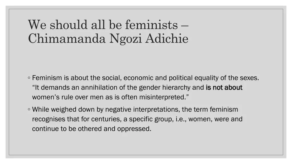 we should all be feminists chimamanda ngozi