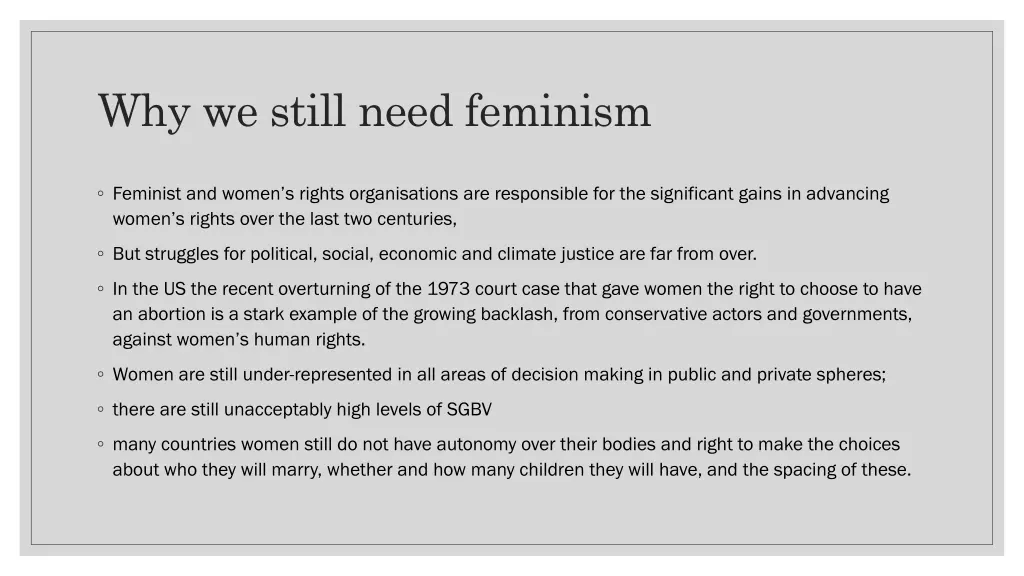 why we still need feminism