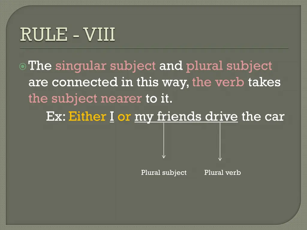 the singular subject and plural subject