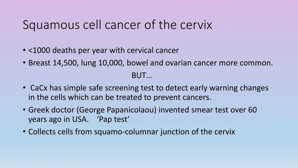 squamous cell cancer of the cervix