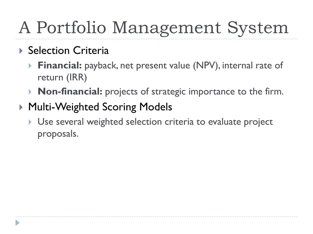 a portfolio management system