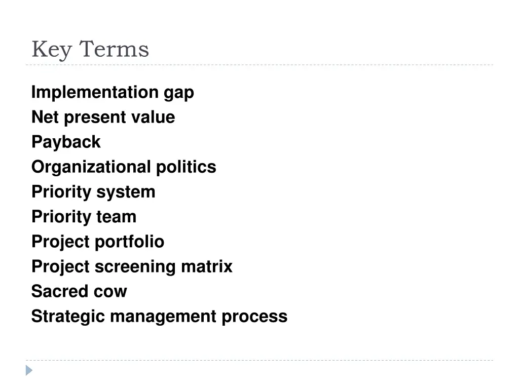 key terms