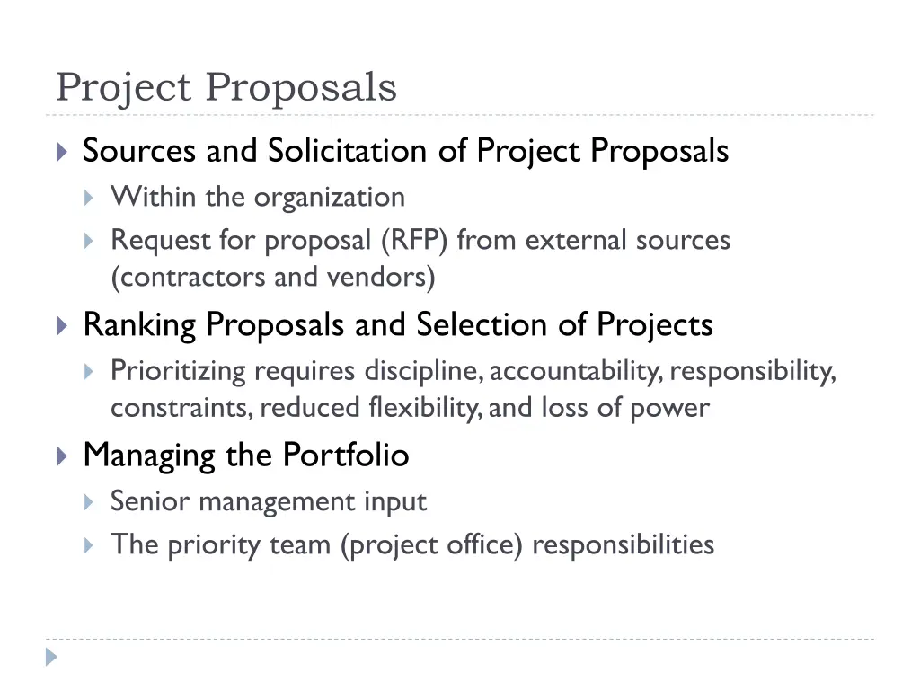 project proposals