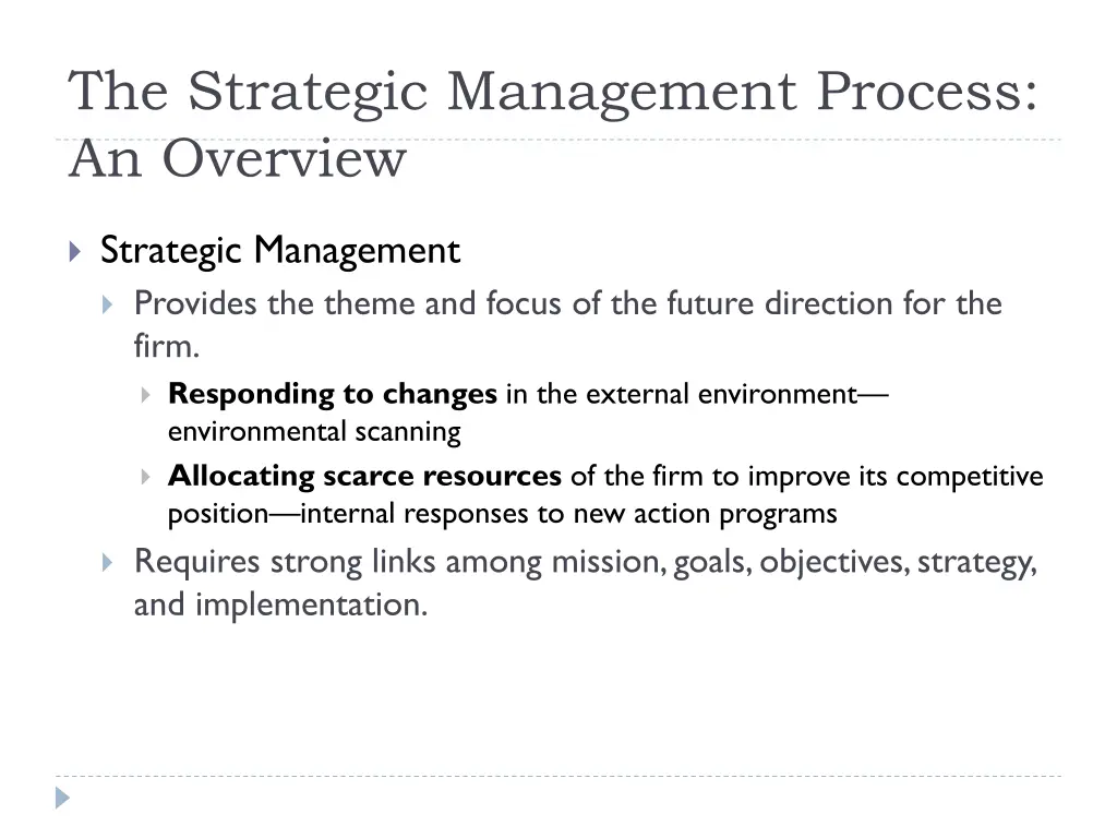 the strategic management process an overview