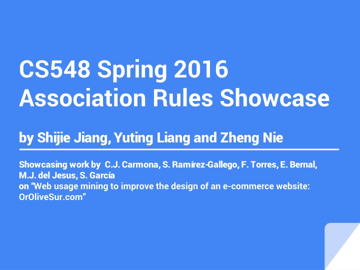 cs548 spring 2016 association rules showcase