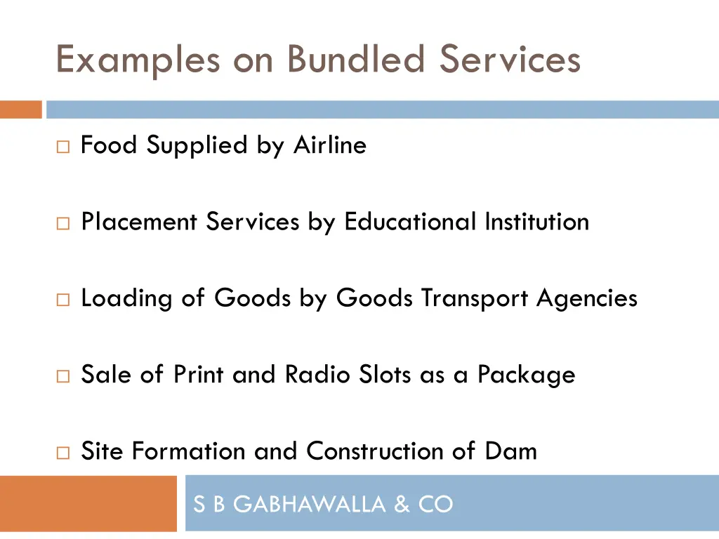 examples on bundled services