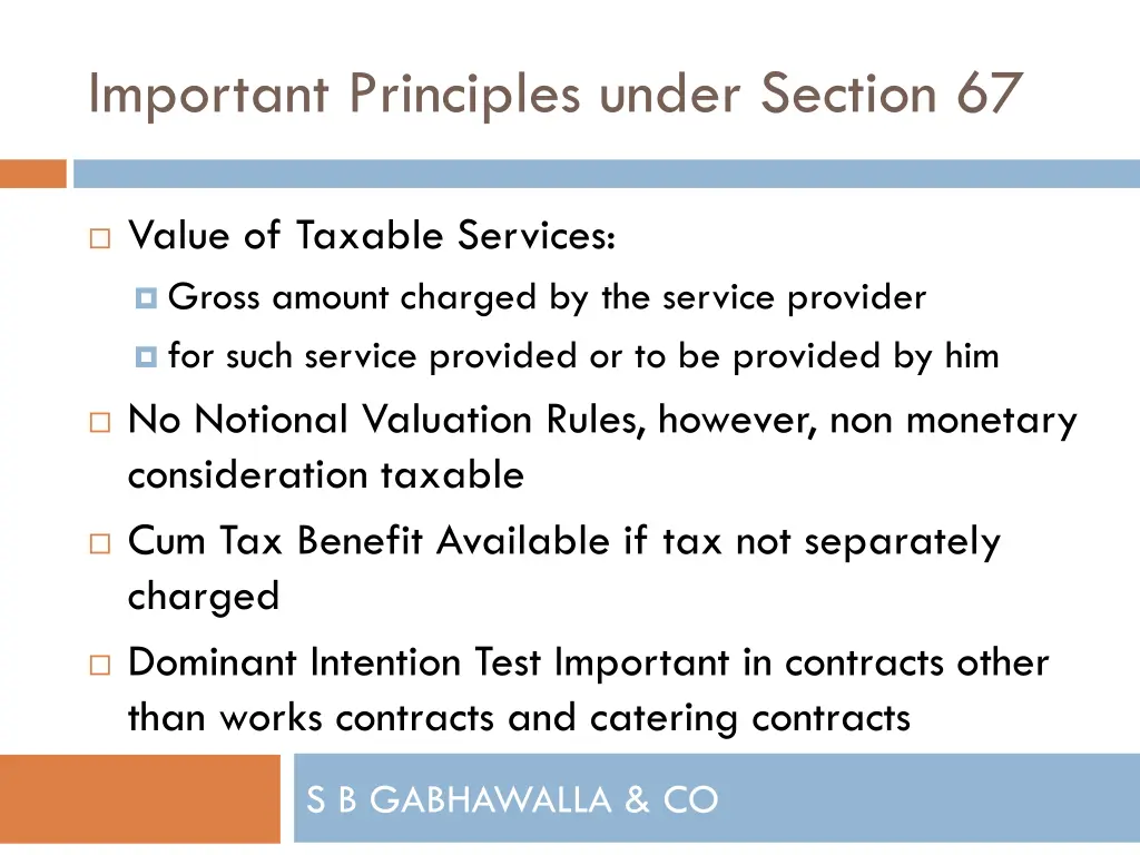 important principles under section 67