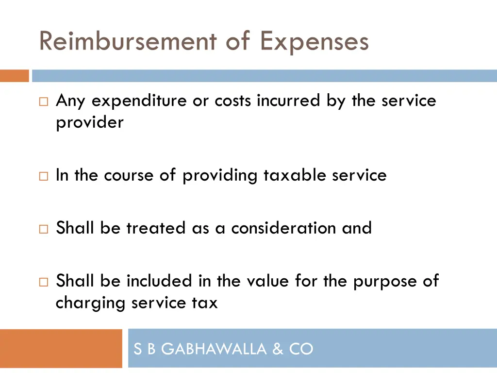 reimbursement of expenses