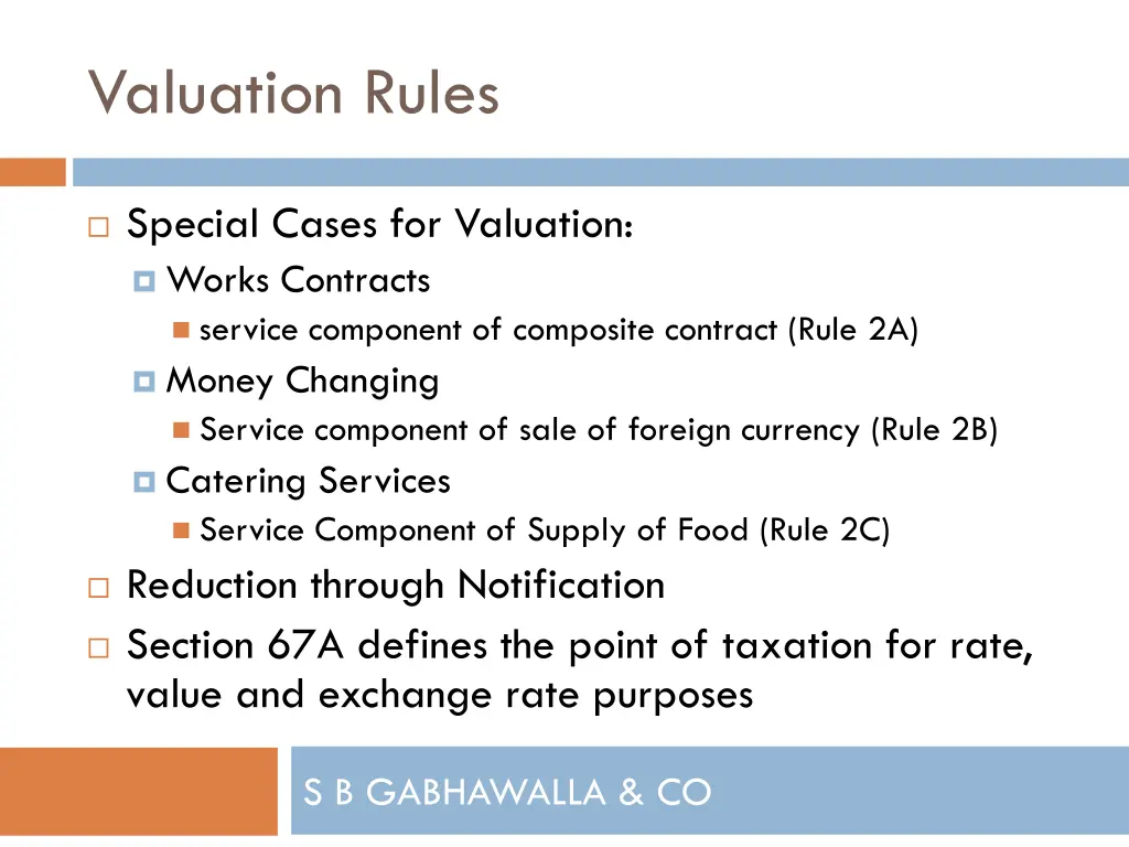 valuation rules