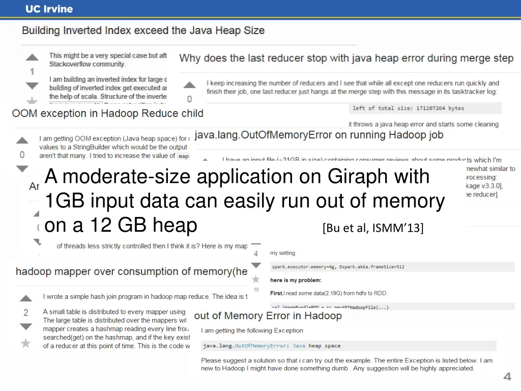 a moderate size application on giraph with