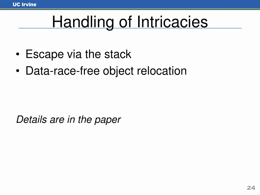 handling of intricacies