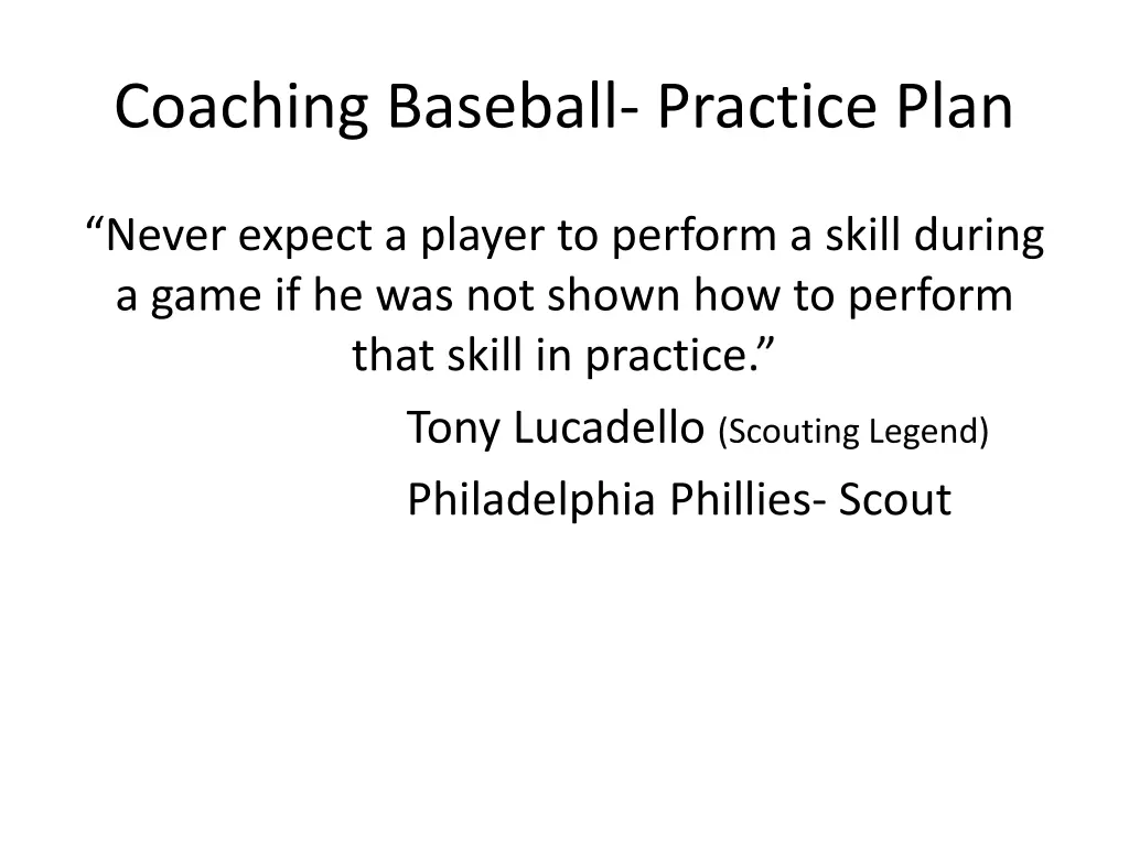 coaching baseball practice plan