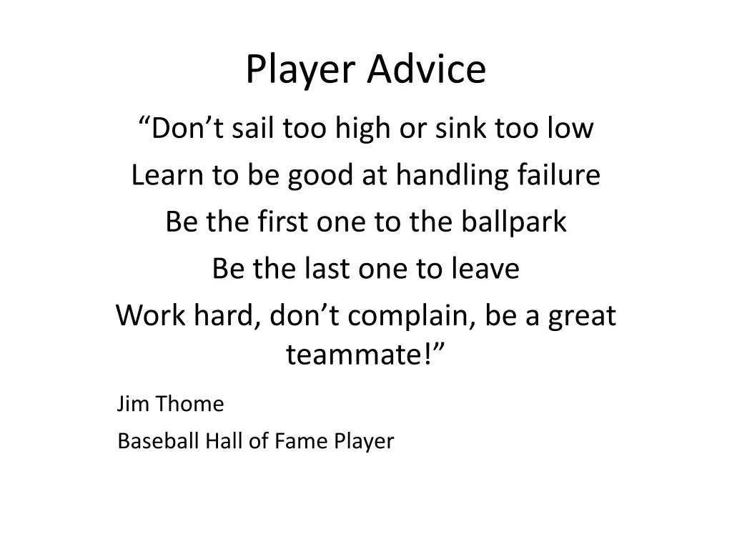 player advice