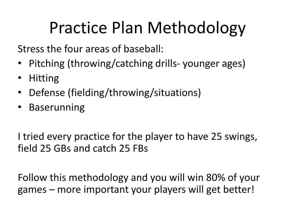 practice plan methodology